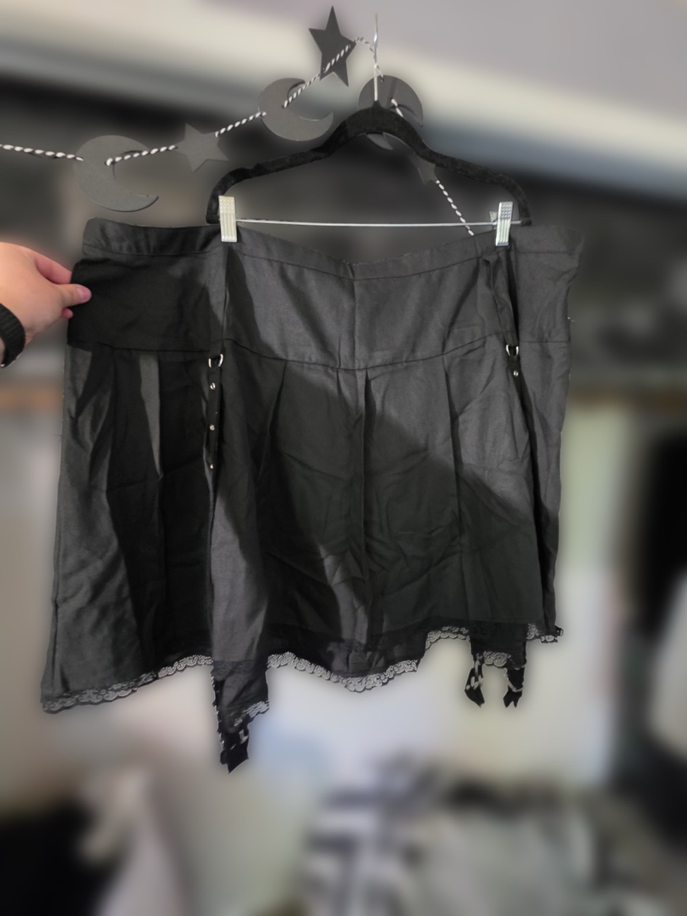 Social Collision Black Grommet Strap Pleated Skirt With Belt Plus Size